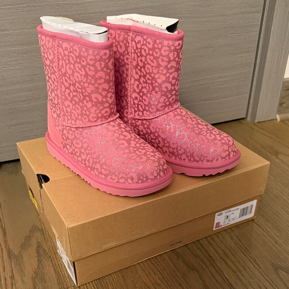 UGG Pink Leopard Kids Boots